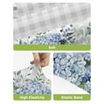 thumbnail image 4 of Blue Flower Bar Stool Covers Set of 2, Grey Plaid Hydrangeas Eucalyptus Leaves Stretch Washable Bar Chair Covers with Backs, Removable Pub Counter Height Chair Cover for Kitchen Dining Room Cafe, 4 of 7