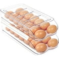 thumbnail image 1 of MesRosa Egg Holder for Fridge, Automatic Rolling Egg Organizer for Refrigerator, Clear Plastic Egg Container & Tray, Stackable Dispenser and Storage Bin with Sturdy Lid to Saving Space -2 Layer, 1 of 7