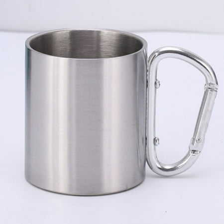 

Double Wall Stainless Steel Cup Travel Mug Camping Cup With Carabiner Handle