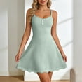 thumbnail image 3 of Hugcore Night Dress for Women Sleepwear, Cute Night Gowns for Women Sleeveless Cami Sleep Dress Loungewear Soft Chemise Nighties Tank Nightgowns for Women Light Green L, 3 of 7
