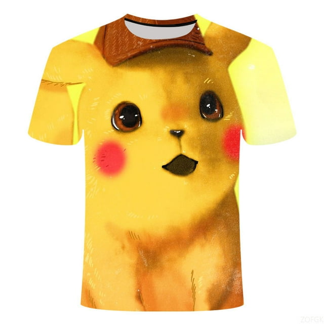 New Cute Pikachu Cartoon Fashion 3D Personalized Printed Summer Comfortable Casual Loose Round Neck T-shirt