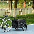 thumbnail image 2 of Aosom Bicycle Cargo Trailer Bike Wagon with Removable Storage Box, Black, 2 of 10