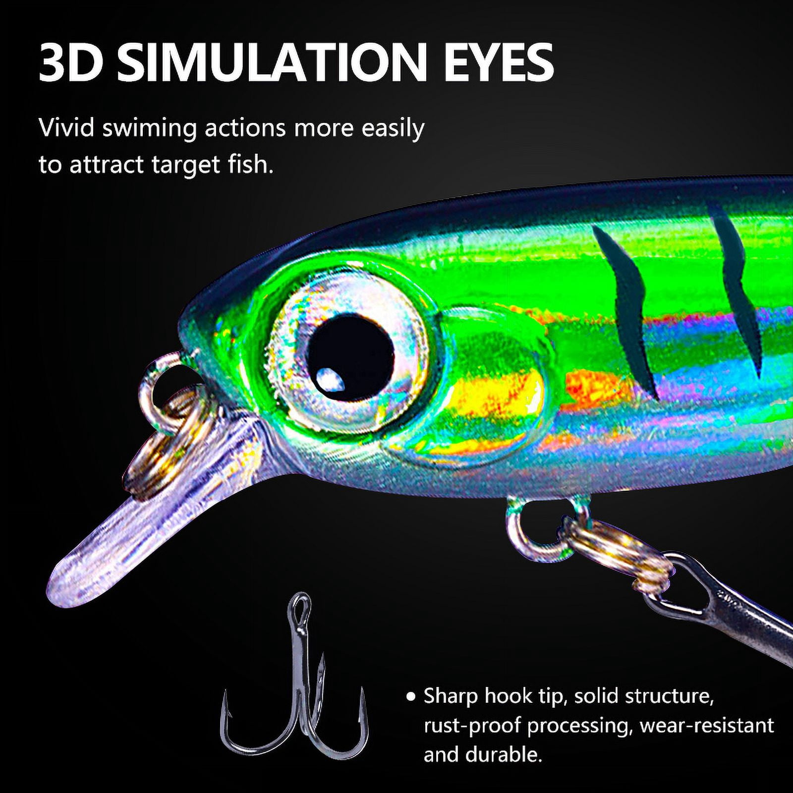 Fishing Lures, Jerkbait for Bass Fishing Minnow Lure Set Fishing Hard Baits Swimbaits Boat Topwater Lures for Trout Bass Perch Fishing,20pcs