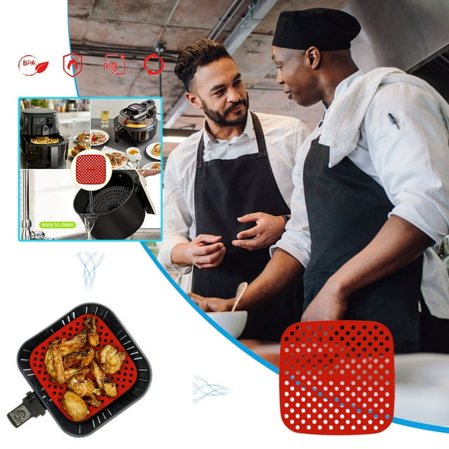 Bdfzl Accessoires de Tapis de Panier de Friteuse en Silicone Réutilisables