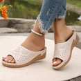 thumbnail image 7 of Bkhluea Women Perforated Wedge Slide Sandals Slip On Comfortable Footwear For Beach Travel Daily Casual Outdoor Activities, 7 of 7