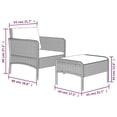 thumbnail image 4 of vidaXL 2 Piece Garden Lounge Set with Cushions Grey Poly Rattan, 4 of 5