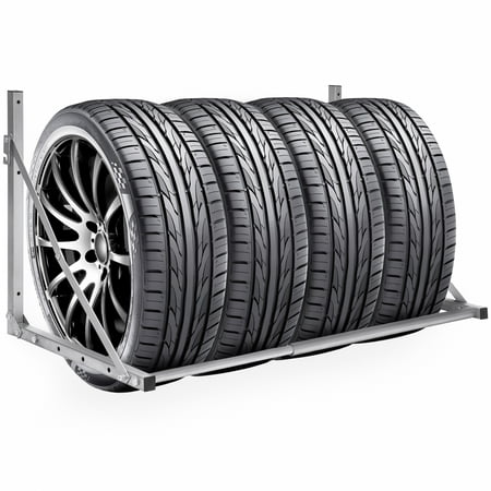 Best Choice Products Heavy Duty Steel Garage Wall Mount Folding Tire Wheel Storage Rack - (Best Garage Sale Finds)