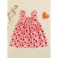 thumbnail image 2 of Bagilaanoe Toddler Baby Girl Valentine's Day Dress Heart Letter Print Sleeveless A-line Princess Dresses 1T 2T 3T 4T 5T 6T Kids Casual Swing Sundress, 2 of 8