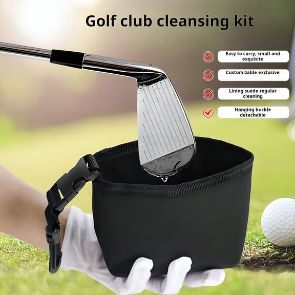 BESTSKY Golf Cleaner Bag Portable Golf Club Washer with Clips Waterproof Lightweight Golf Equipment Cleaner for Golf Enthusiasts