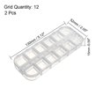 thumbnail image 2 of Caja de Almacenamiento de Componentes PS Fija 12 Rejillas Blanca Transparente 130x52x15mm 2 Pcs, 2 of 4