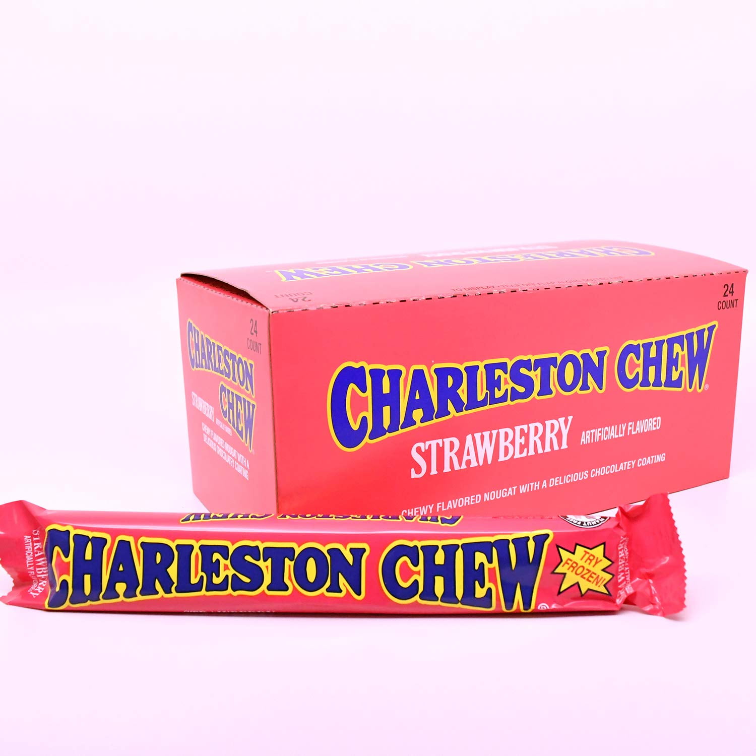 Charleston Chew Bar Strawberry 53g Bars (24 Pack)
