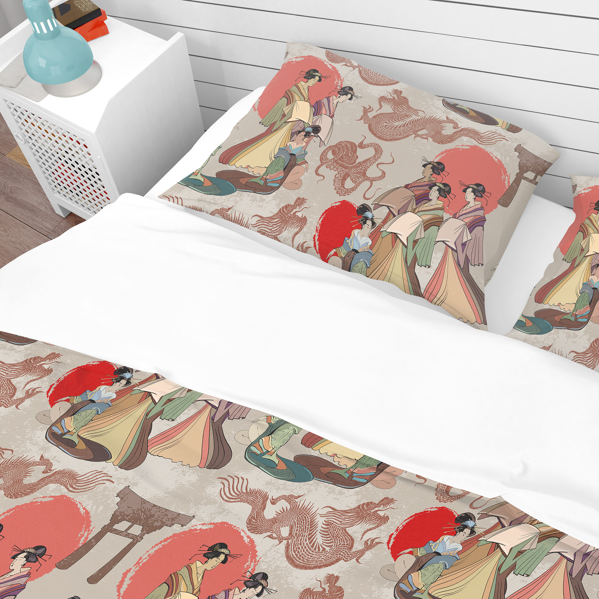 Designart 'Japanese & Chinese Culture Pattern' Oriental Duvet Cover Set