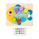 thumbnail image 1 of Rompecabezas deslizante de madera a juego con colores, juguete educativo para edades tempranas de 3, 4, 5, 6 y 7 años. pez, 1 of 9
