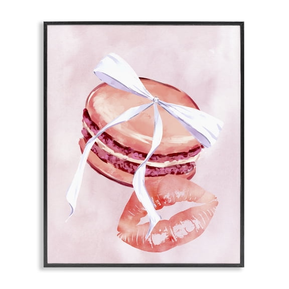 Stupell Industries Contemporary Glam Macaron Dessert Black Framed Giclee Art, 11 x 14, by Ziwei Li