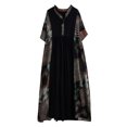 thumbnail image 3 of Vestido holgado para mujer con bolsillos, volantes, escote en V y manga corta, 3 of 8