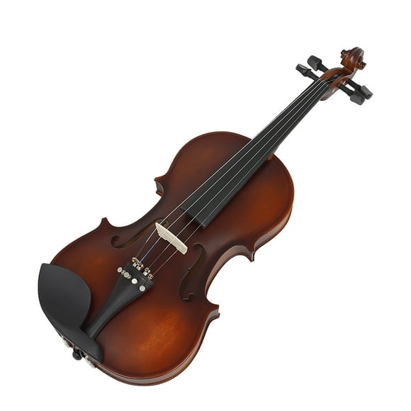AV-590 Full Size 4/4 Violin Basswood Body Head Ebony Fingerboard Pegs Chin Rest Tailpiece for Beginners Student Performer with Bow Storage Case Retro Color