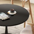thumbnail image 3 of LinkRomat 31.5" Round Coffee Table,Kitchen Dining Table 2-4 People Modern Kitchen Table with MDF Top & Pedestal Base,Coffee Office Living Room Table,Black, 3 of 10