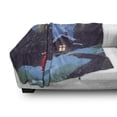 thumbnail image 3 of Fantasy Soft Flannel Fleece Throw Blanket, Christmas Santa Claus Walking to the Mountain House Surrounded by Pines Scenery, Cozy Plush for Indoor and Outdoor Use, 50" x 60", Multicolor, by Ambesonne, 3 of 6