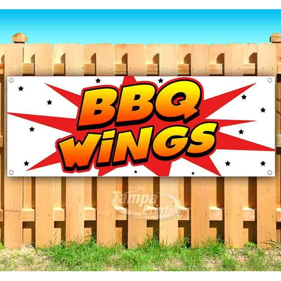 BBQ Wings 13 oz Vinyl Banner With Metal Grommets