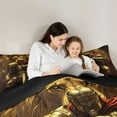 thumbnail image 5 of Feelyou Teens Medieval Knights Twin Bedding Sets 7-Piece, Cartoon Lion Animal Bedding Comforter Set, Western Warrior Reversible Sheet Sets, Microfiber Bedroom Decor, 5 of 8