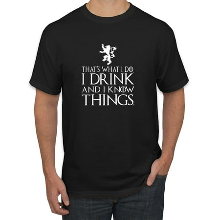 Graphic Designs Shirts I Drink and I Know Things White Design GoT Tyrion Mens Pop Culture Graphic T-Shirt ()