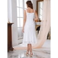 thumbnail image 4 of DARING DIVA Women's Lace Prom Straps Square Neck Sleeveless Midi Dress M White, 4 of 6