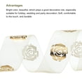 thumbnail image 3 of 1 Inch 20 Yard Wide Organza Wired Sheer Chiffon Ribbon Gold Rose Printed for Gift Wrapping Bow Wedding Bouquet, 3 of 6