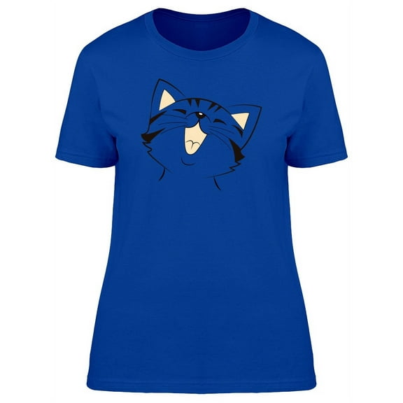 Happy Adorable Kitten Doodle T-Shirt Women -Image by Shutterstock, Female Medium