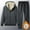 Gray, variant on Timoontee Men's Winter Fleece Lined Thickened Warm Set 2 Piece Set Long Sleeve Zip Up Hoodies Drawstring Long Pants Casual Comfy Clothes with Zip Pocket Black L