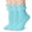 Blue, variant on Womens Ruffle Socks Fancy Lace Trim Ankle Socks Breathable Super Soft Black 3 Pairs