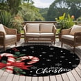 thumbnail image 4 of Round Rug 5Ft Washable Non-Slip, Christmas Candy Circle Area Rugs for Living Room Bedroom, Xmas Berry Snowflake Black Indoor Floor Mats Carpet Runner for Home Decor Aesthetic, 4 of 8