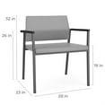 thumbnail image 3 of Avon Reception Oversize Chair UPH Seat HPL Back / Black Steel / Mahogany / Gray, 3 of 4