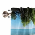 thumbnail image 5 of Half Window Curtains 24 Inches Long, Ocean Beach Window Treatment Curtain Drapes, Palm Trees Summer Tropical Island Seaside Short Curtains Tiers for Kitchen Over Sink, 27.5"x24", 2 Panels, 5 of 7