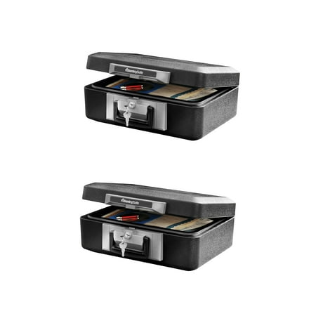 Sentry Group Security Chest - SentrySafe 0.25 Cu Ft Key Lock Fire Protection Chest Safe with Handle (2 Pack)