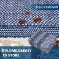 thumbnail image 5 of Garvee 2'x6' Modern Bordered Runner Rug Geometric Braided Printed Carpet, Washable Non Slip Rug Soft Low Pile Indoor Mats for Hallway Bedroom Kitchen, Dark Blue, 5 of 8