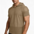 thumbnail image 4 of Maean Mens Sun Protection Hoodie Shirts Short Sleeve Lightweight Quick Dry Hiking Running Athletic Shirt, 4 of 7