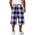 thumbnail image 6 of JoveMarine Men's Plaid Cargo Shorts Loose - Summer Work Shorts with Multiple Pockets, Knee-Length Relaxed Fit for Daily Wear,Purple L, 6 of 6