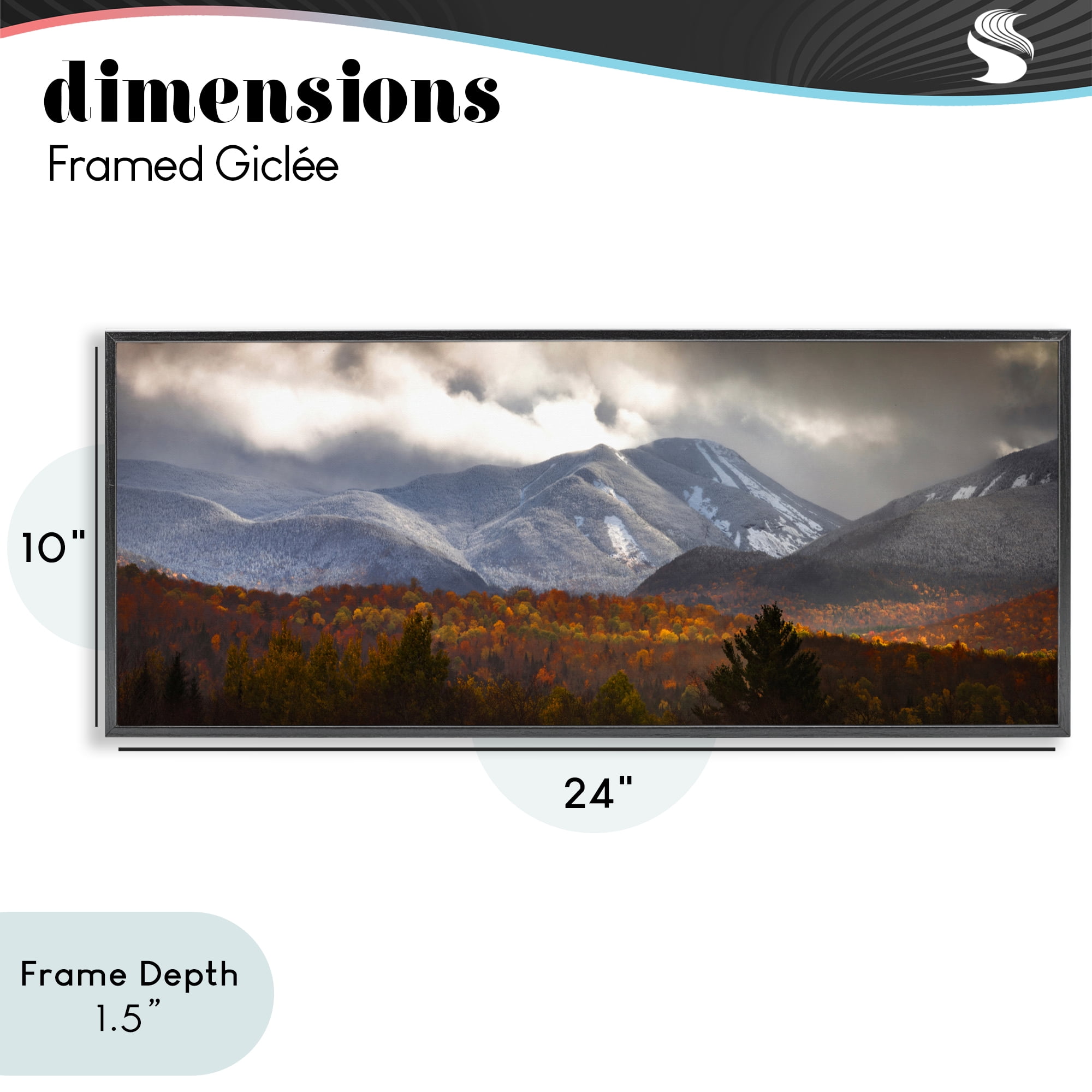 Stupell Industries Colliding Seasons Mountainscape Black Framed Giclee Art, design by Jonathan Zaharek