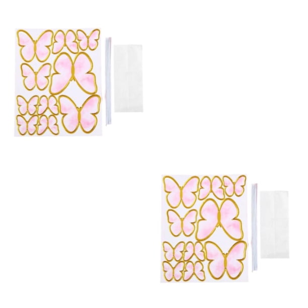 Cateissary 10 piezas de estampado de insectos dorados para decoración de pasteles, bodas, decoración de fiesta de feliz cumpleaños, cartel de tipo 4 2piezas
