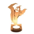 thumbnail image 2 of Beautynvta Halloween Candle Holder, Spooky Wooden Ghost Tealight Candle Holders with Shadow Scary Candle Stands Table Decor, Halloween Decorations, 2 of 5