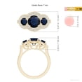 thumbnail image 5 of ANGARA Natural Aeon 1.6 ct Blue Sapphire 3 Stone Engagement Ring in 14K Yellow Gold for Women (Size-7mm) | September Birthstone, Anniversary, Jewelry Gift for Women | Natural Sapphire Ring, 5 of 9