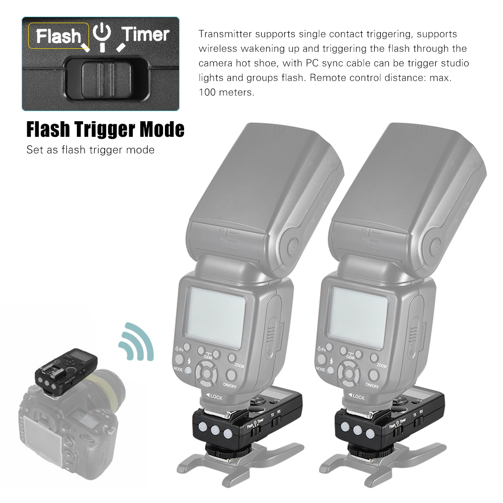 YouPro Pro7 Wireless Shutter Timer Remote and Flash Trigger 2in1 with