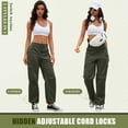 thumbnail image 6 of FEN AI Hiking Cargo Pants Women Elastic Waist Casual Pants Baggy Stretchy Y2K Streetwear with 8 Pockets, 6 of 9