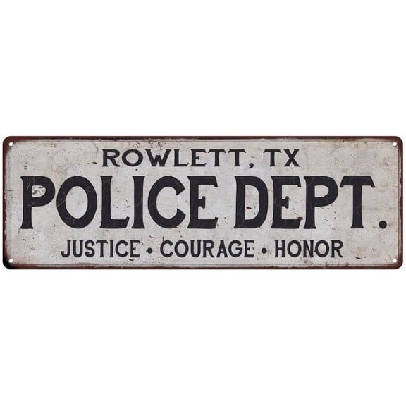 ROWLETT, TX POLICE DEPT. Home Decor Metal Sign Gift 6x18 106180012604