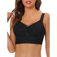 thumbnail image 1 of SOSTEN CHIC para Mujeres, Sujetador de Cobertura Completa, Tirantes Anchos, Con Corte Largolinea, Bralette Sin Aros, Talla D 38, Negro, 1 of 5
