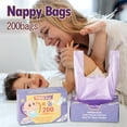 thumbnail image 2 of Disposables Diaper Bags,Diaper Sacks, Handle,Diaper Disposal or Pet Waste Bags, Powder Faint Scented, 2 of 10