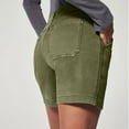 thumbnail image 5 of JWZUY 2023 Women's Stretch Twill Denim Shorts Regular Fit Hiking Jeans Shorts with Big Pockets Summer Bermuda Shorts 6-Army Green XXXXL, 5 of 7