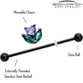 thumbnail image 4 of Body Candy Womens 14G 316L Stainless Steel Black Helix Cartilage Earring Purple Love Flower Mens Industrial Barbell 1 1/2, 4 of 5