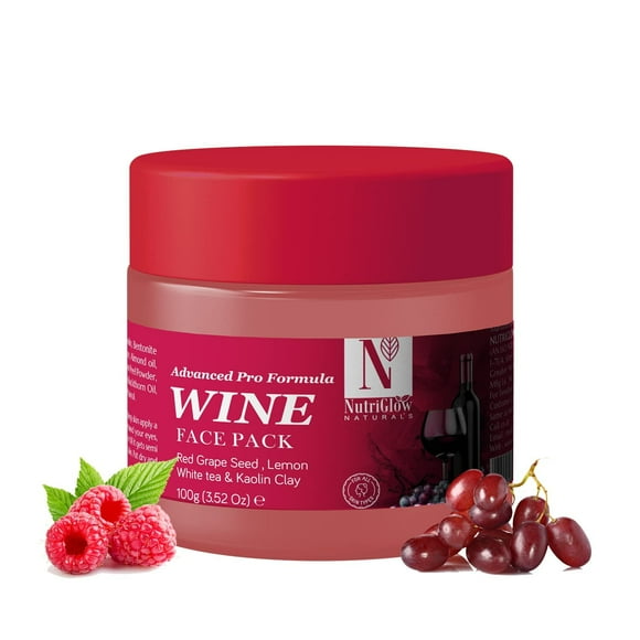Nutriglow Natural's Advanced Pro Formula Wine Face Pack for Glowing Skin with Kaolin Clay (100 G)