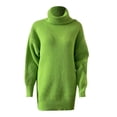 thumbnail image 3 of Women's Oversized Turtleneck Sweater Long Batwing Sleeve Ribbed Knit Pullover Fall Winter Fashion Plus Size Tunic Top, 3 of 3